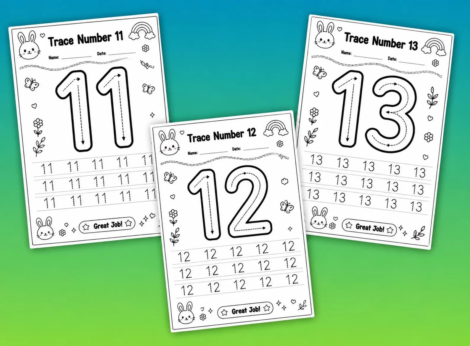 CuteLearner printable Number Tracing Worksheets for Preschool & Kindergarten Kids | Printable Number Writing Practice PDF | Handwriting Practice | Kids Tracing — preview 4